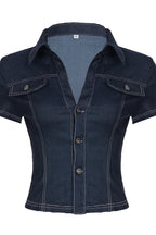 Street Denim Cropped Blouse