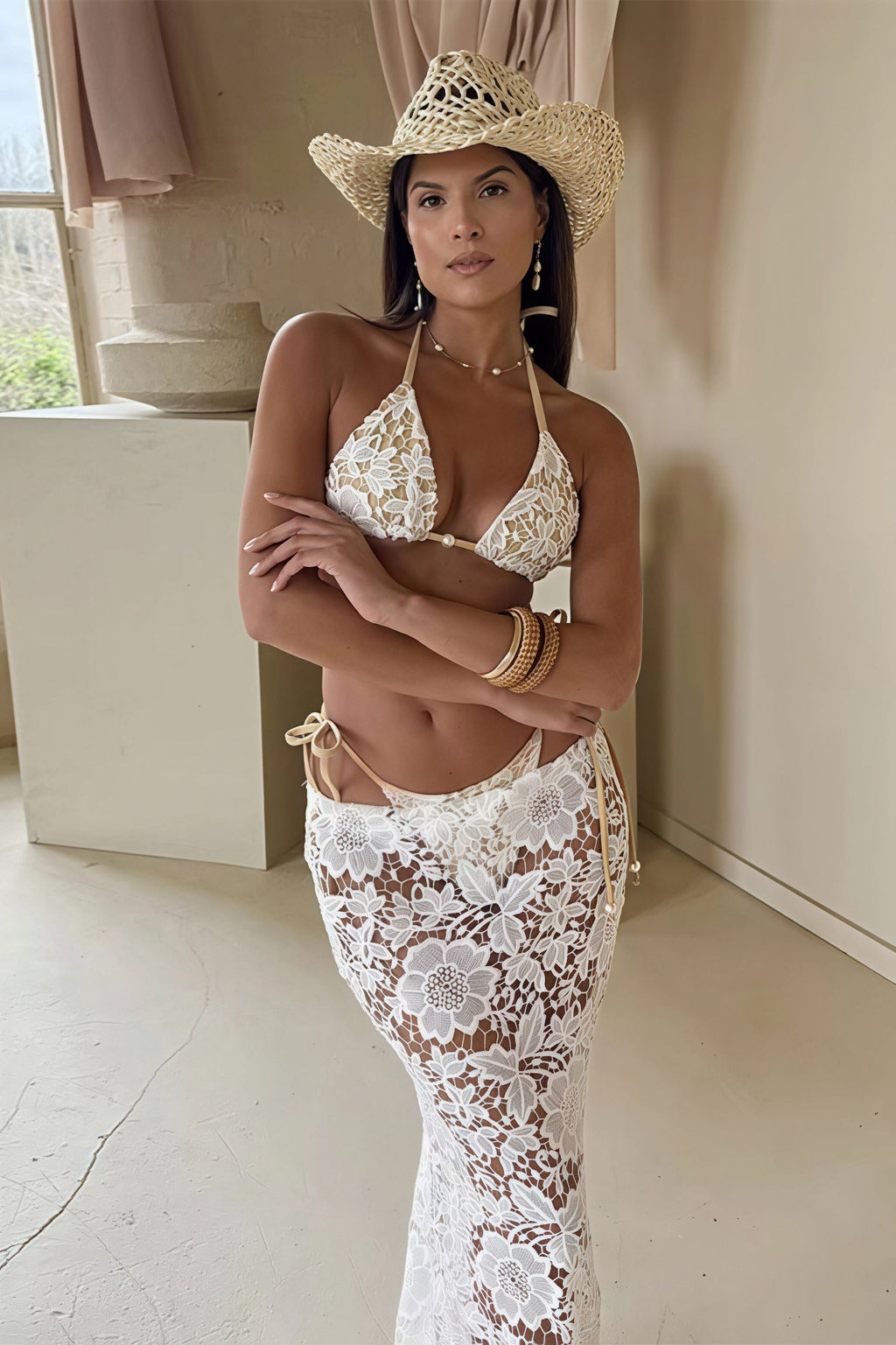 Lace Three Piece Swim Set