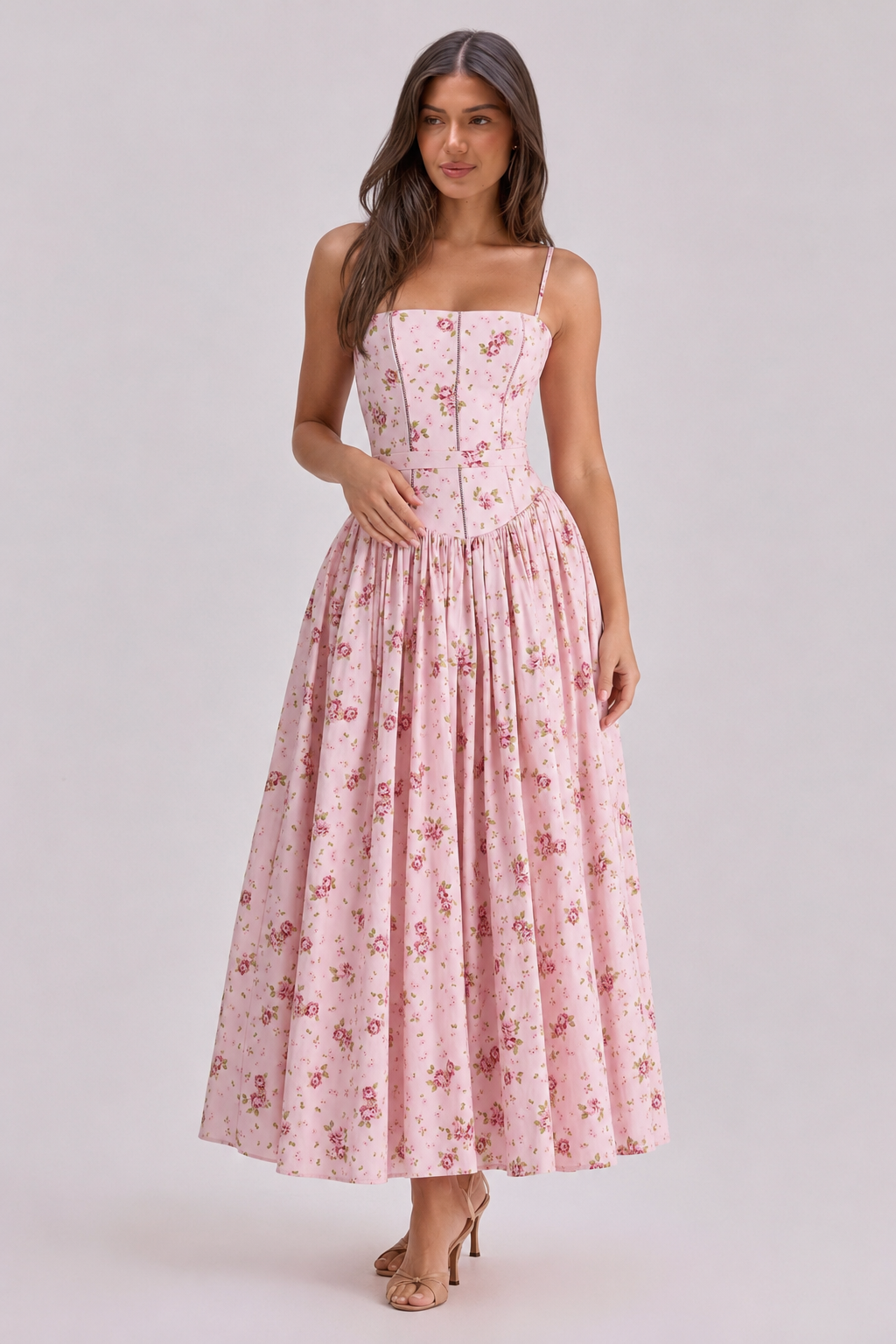 Floral Print Cami Slip Maxi Dress