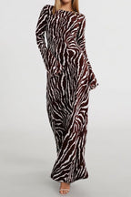 Bohemian Floral Print Long Sleeve Maxi Dress