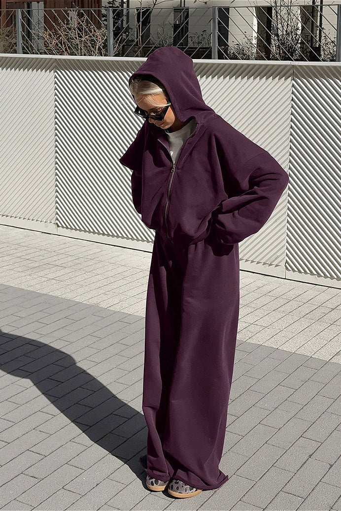 Vintage Hooded Sweatshirt And Jogger Two Piece Set