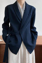 Draped Apple Collar Blazer