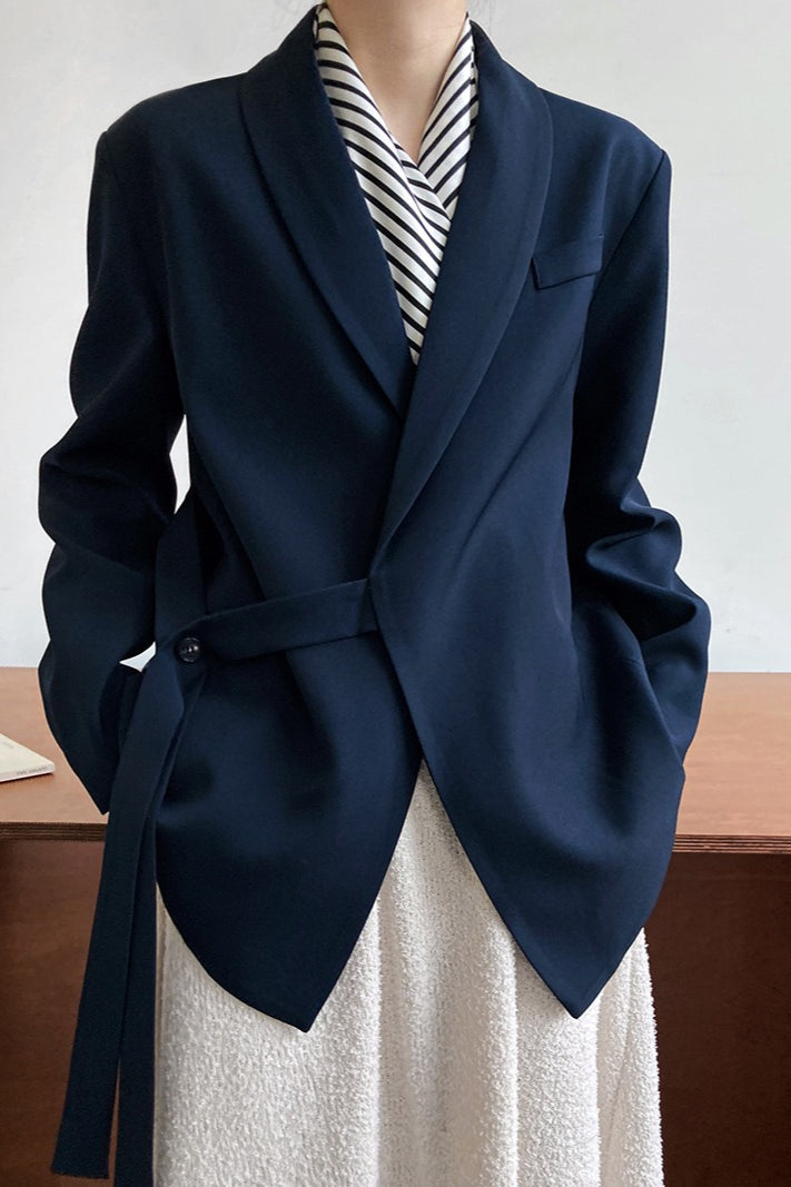 Draped Apple Collar Blazer