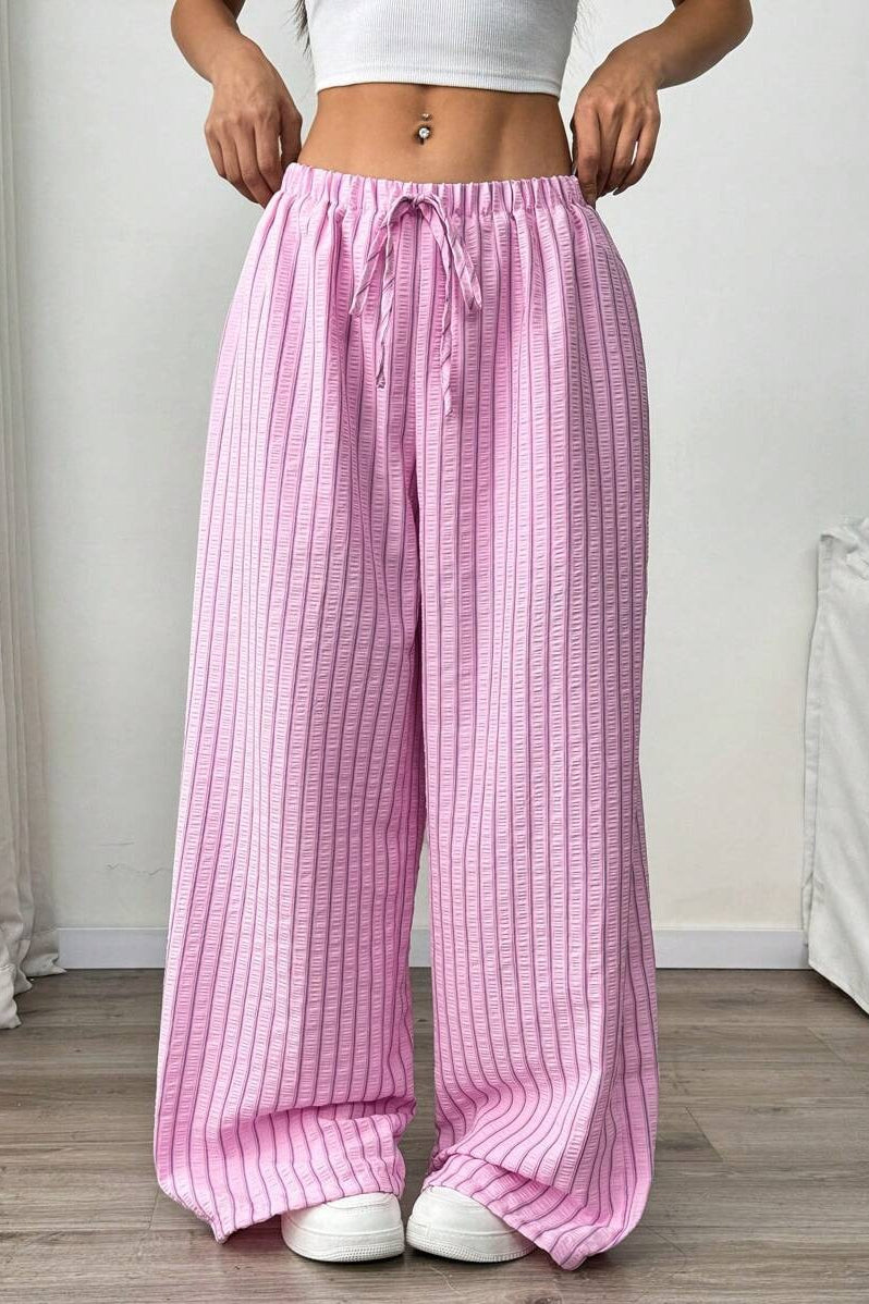 Color Block Pleated Pants With Pockets