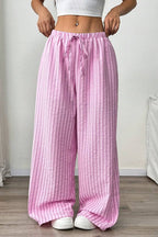 Color Block Pleated Pants With Pockets