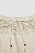 Splice Lace Waist Flared Pants