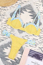 Print Underwire Bikini Low Back Two Piece Sets