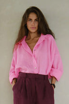 Solid Loose Casual Commuter Blouse