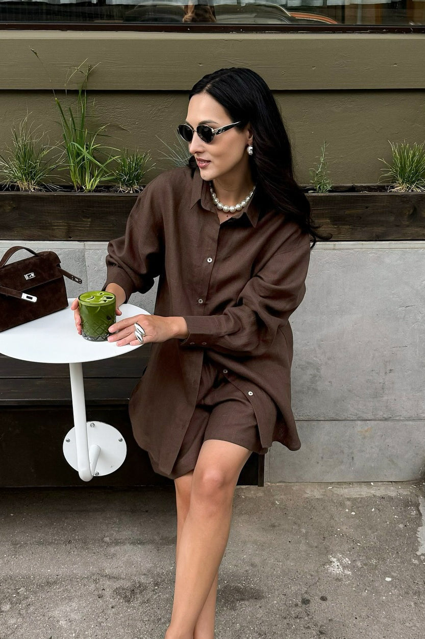Casual Versatile Cardigan Shorts Two Piece Set