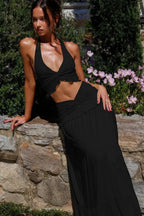 Sleeveless Halter Twist Co-Ord Boho Dress