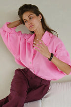 Solid Loose Casual Commuter Blouse