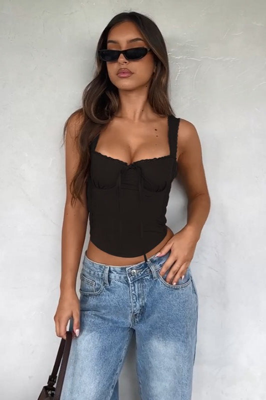 Elegant Versatile Lace Trim Cami Top