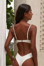 Lace Up Underwire One Piece Swimwear