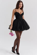 Chiffon Lace-Up Backless Cocktail Dress
