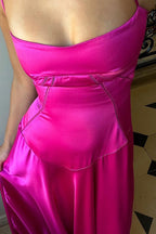 Cami Slim Fit Back Tie Long Prom Dress