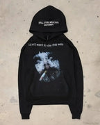 Dark Cartoon Letter Huge Hoodie