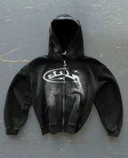 Dark Crimson Oversize Zipper Hoodie