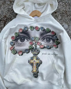 Dark Eyes Print Athletic Hoodie
