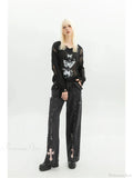 Dark Medieval 90S Style Denim Trouser