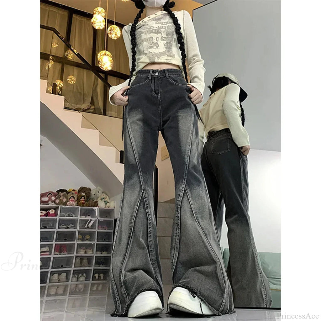 Dark Medieval 90S Style Denim Trouser