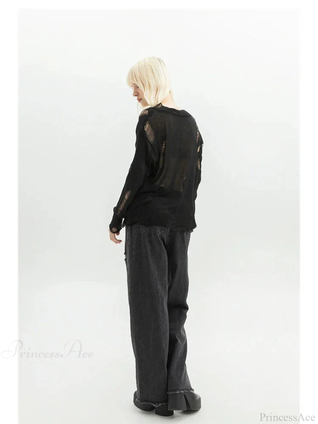 Dark Medieval 90S Style Denim Trouser