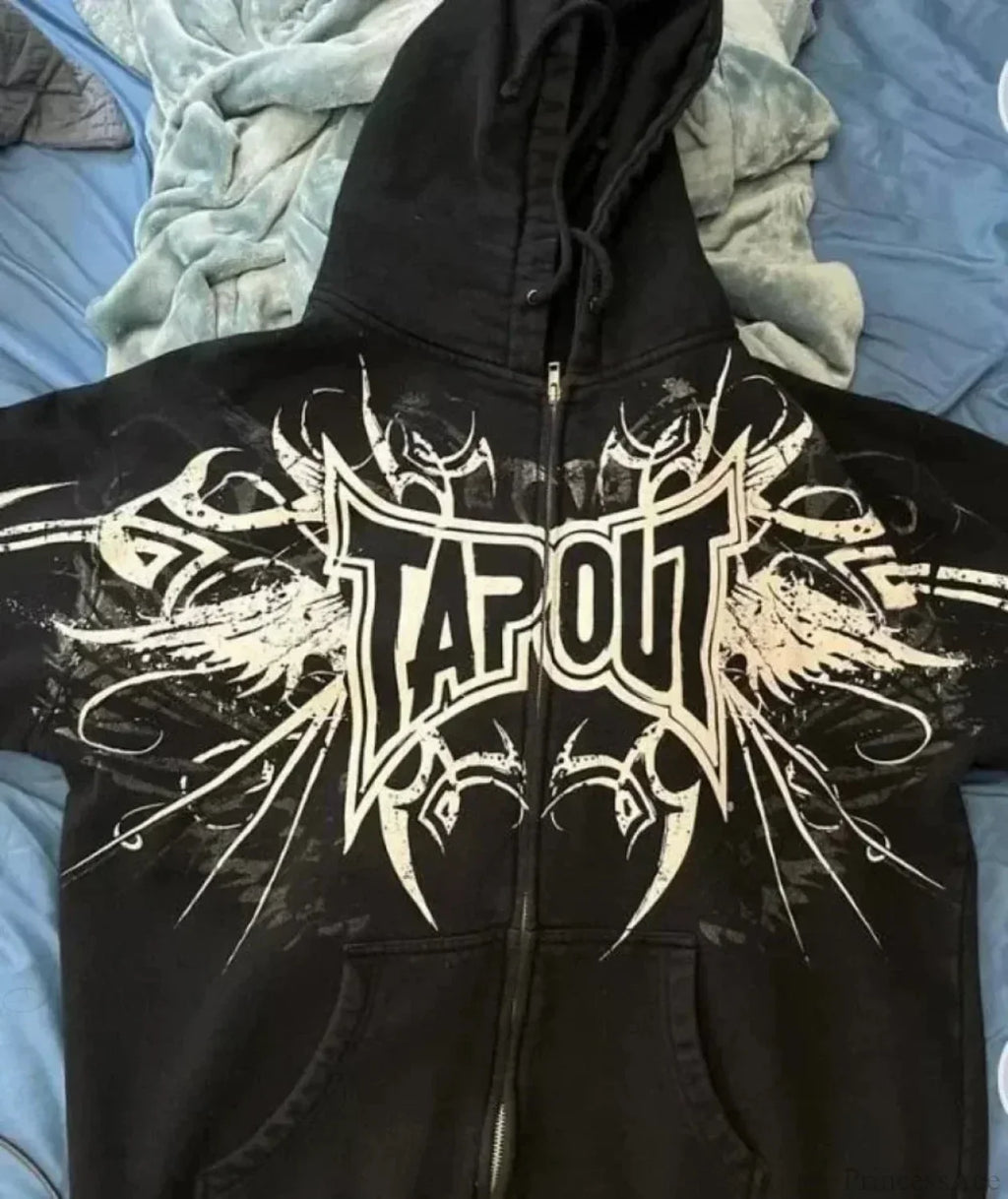 Dark Skull Print Rebel Hoodie