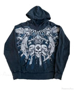 Dark Skull Print Rebel Hoodie