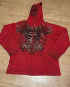 Dark Skull Print Rebel Hoodie