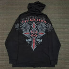 Dark Vintage Design Zipper Hoodie
