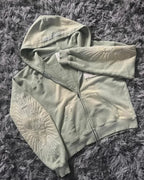 Dark Zipper Joined Vintage Hoodie
