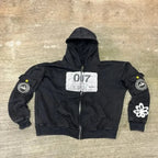 Dark Zipper Joined Vintage Hoodie