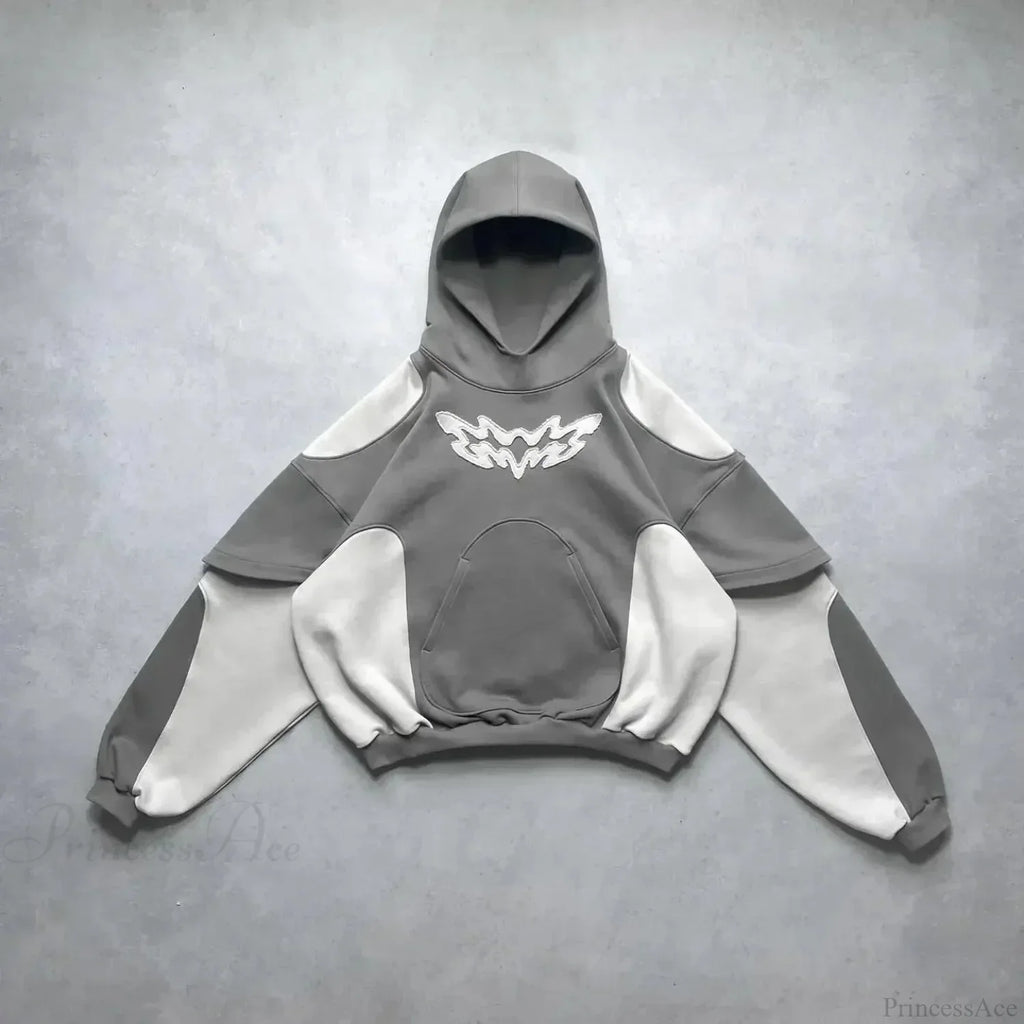 Dark Zipper Joined Vintage Hoodie