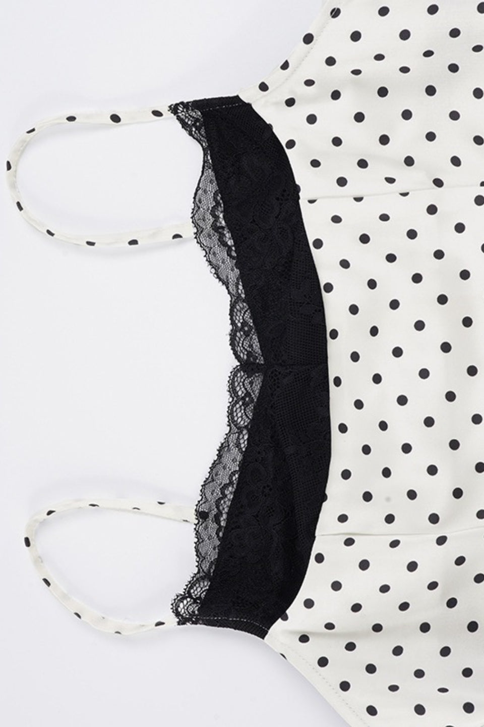 Lace Polka Dot Patchwork Slim Cami Top