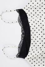 Lace Polka Dot Patchwork Slim Cami Top