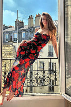 Floral Print Spaghetti Strap Bodycon Dress