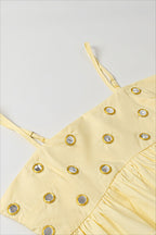 Metal Detail Ruffle Cami Skirt Sets