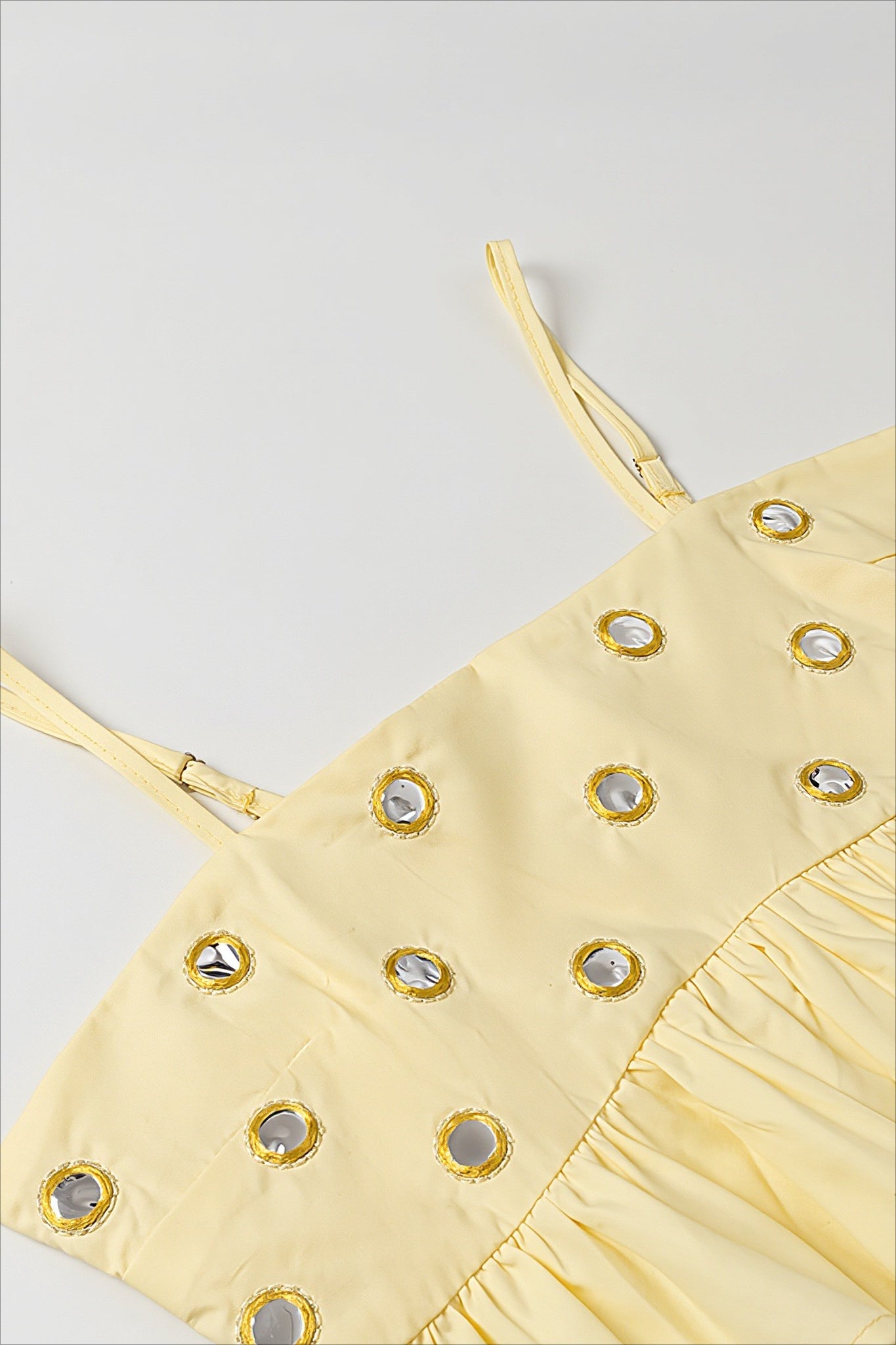 Metal Detail Ruffle Cami Skirt Sets