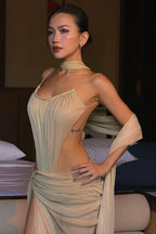 Cami Bodysuit With High Rise Slit Skirt Maxi Dress
