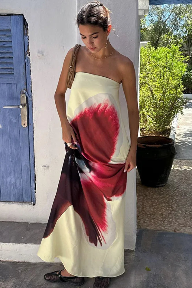 Backless Loose Maxi Floral Dress