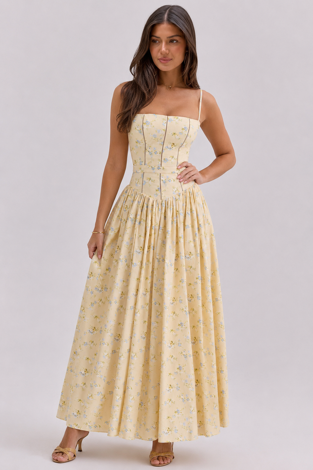 Floral Print Cami Slip Maxi Dress