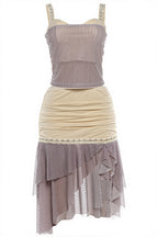 Stripe Patchwork Halter Open Back Skirt Sets