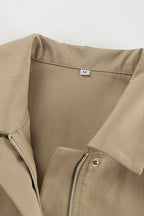 Khaki Biker Loose Fit Coat