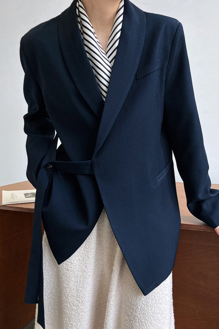 Draped Apple Collar Blazer