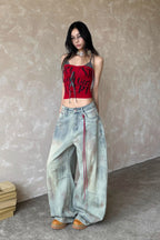 Y2K Light Blue Baggy Denim Jeans