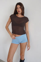 Casual Stripe Skinny Low Waist Shorts
