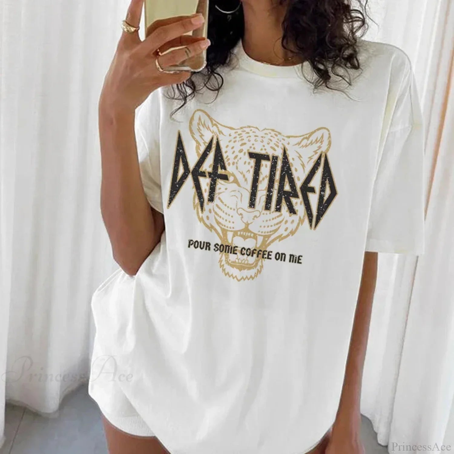 Def Tired Leopard Print Funny T-Shirt