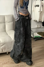 Denim Snake Camo Multi-Pocket Cargo Pants