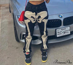Design Baggy Waist Skeleton Streetwear Jeans Vintage Low Casual Outfits