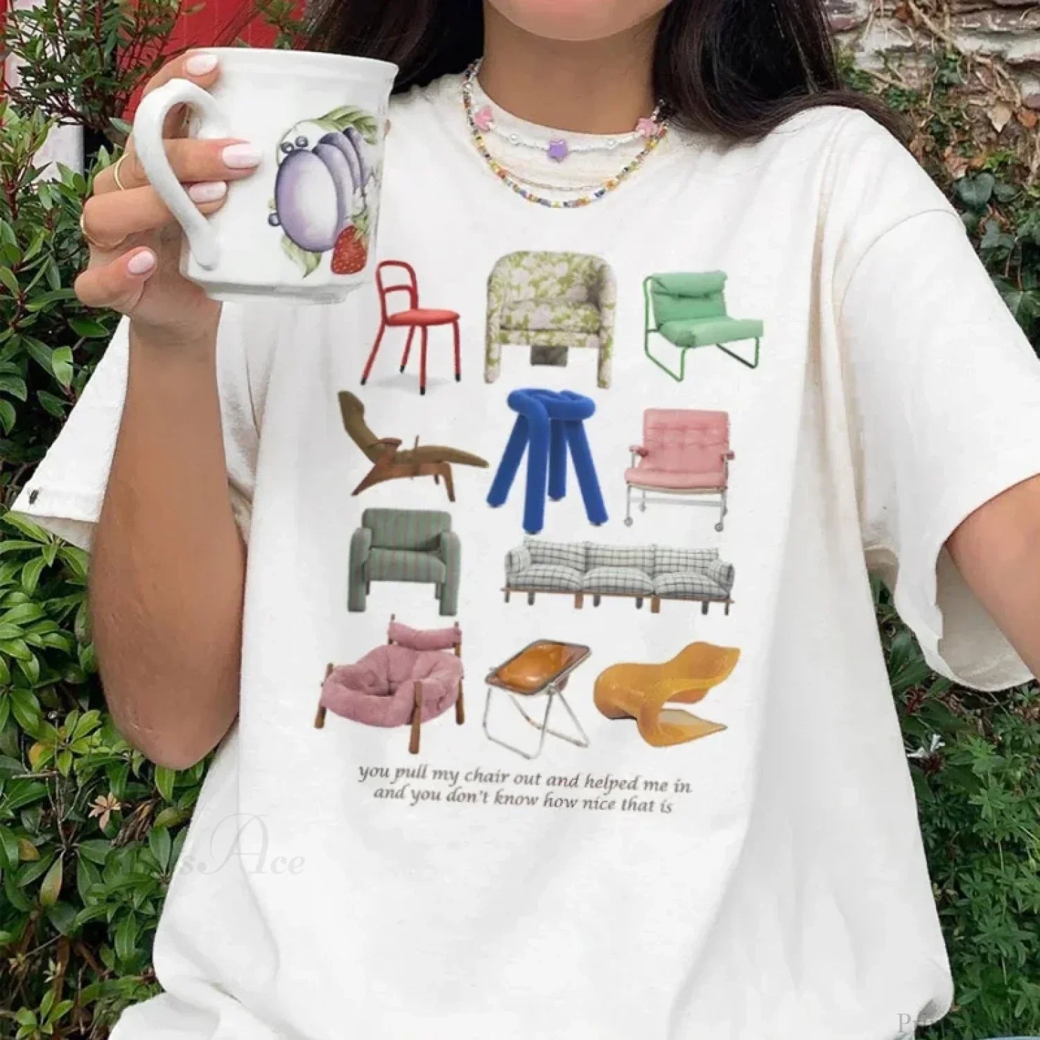 Design Chairs Printed Vintage T-Shirt