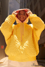 Detachable Hood Color-Block Paneled Padded Hoodie